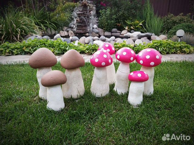 Грибочки из бетона для вашего сада