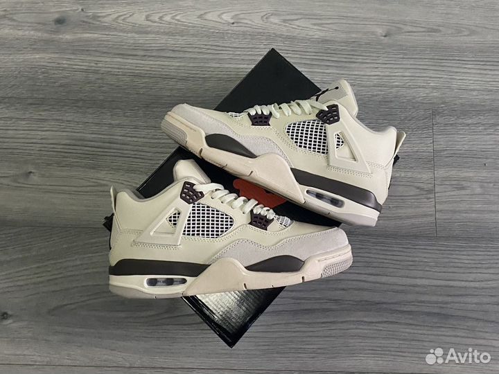 Nike Air Jordan 4 Beige Brown с мехом