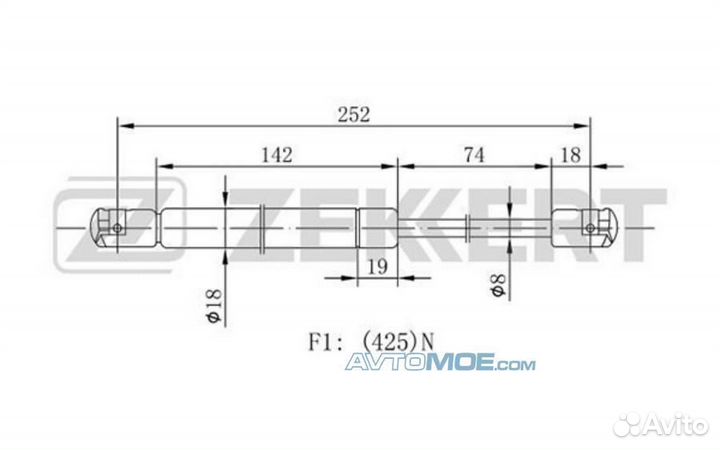 Пружина газовая багажника Mazda 3 03- GF1922 zekke