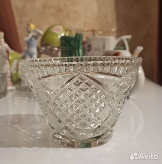 Салатник, конфетница, фруктовница хрустал