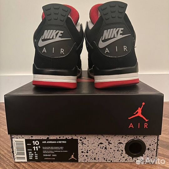 Nike Air Jordan 4 Retro Bred Black Cement 2019