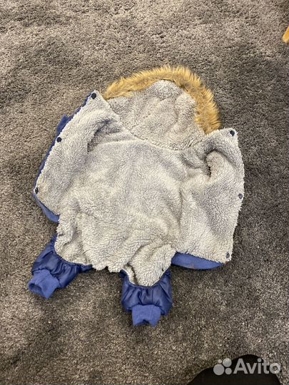 Теплый костюм комбинезон для собак с капюшоном