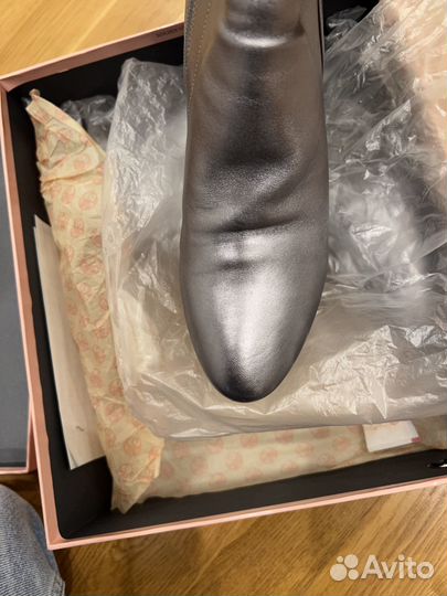 Серебряные ботильоны 38 эконика кожа натуральная