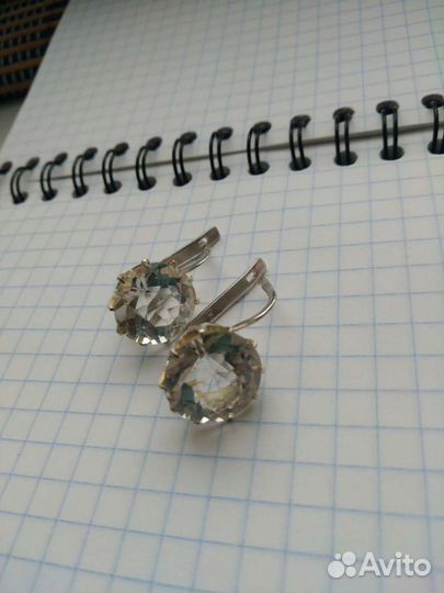 Серьги серебро с горным хрусталём