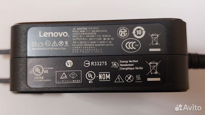 Блок питания к ноутбуку Lenovo Type-C 65 Ватт с ви