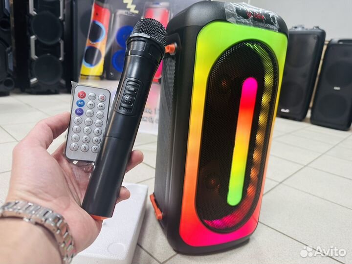 Блютуз колонка 800W портативная + караоке