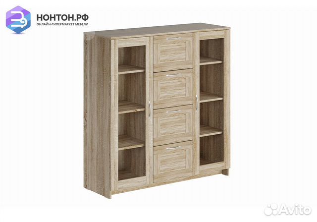 Шкаф-витрина Сириус 4 ящика сонома