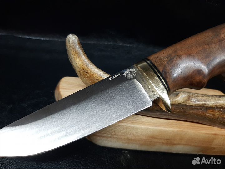 Нож олень сталь элмакс орех латунь