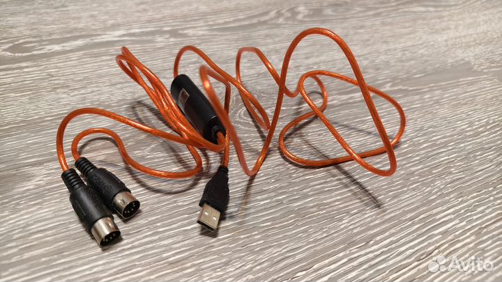 Кабель USB - Midi (In+Out) 2 метра