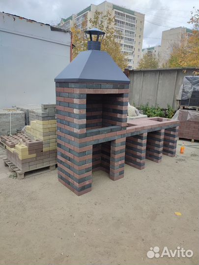 Мангальная зона из кирпича