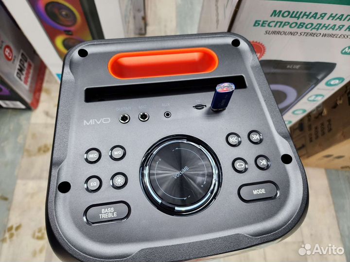 Колонка портативная 120 Ватт Mivo 653 микрофон 2шт