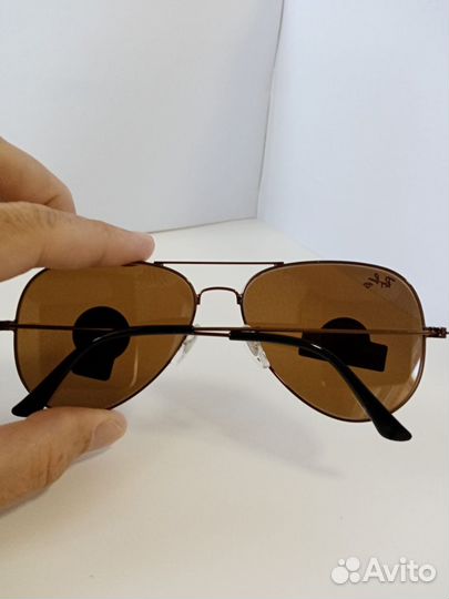 Очки Ray-Ban aviator коричневые стекло