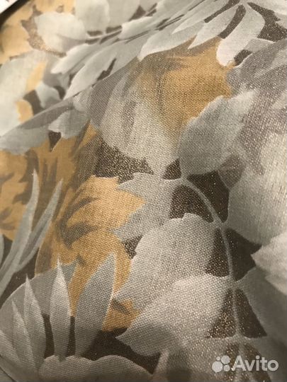 Винтажный хлопок с принтом листья, ткань СССР, 70е
