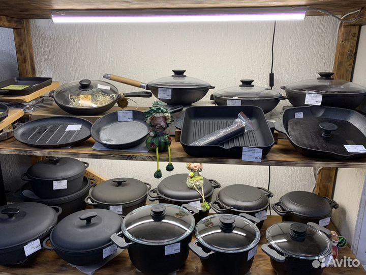 Чугунные сковородки, жаровни