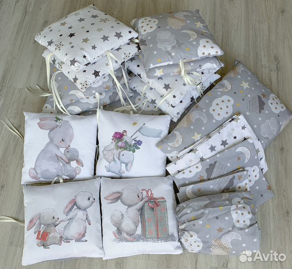 Детские бортики комплект в кроватку 7в1