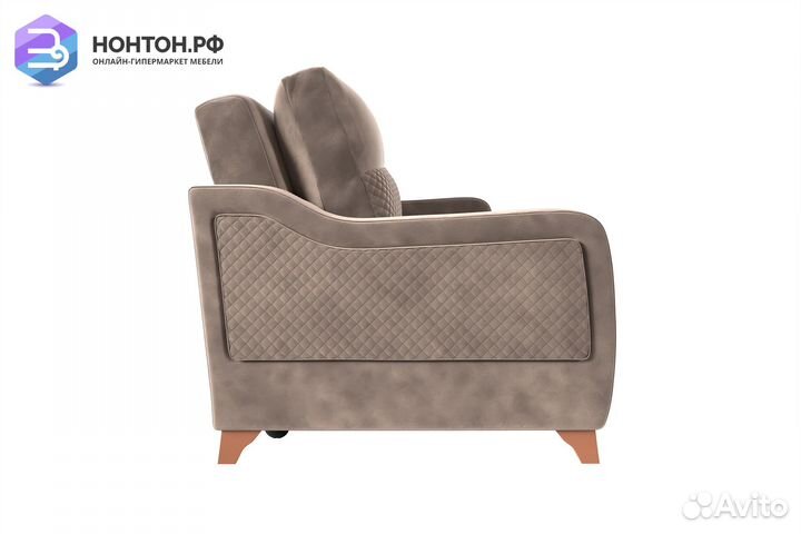 Диван книжка Дуглас 3-х местный серо-коричневый