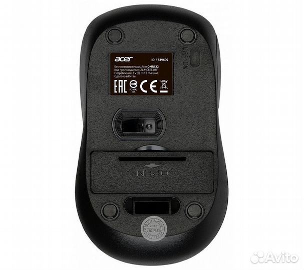 Беспроводная мышь Acer OMR132, синий/черный
