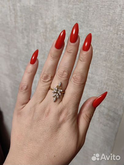 Золотые серьги с бриллиантами кольцо 750