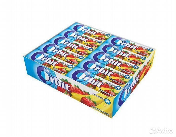 Опт - Жевательная резинка Orbit Клубника-Банан Бе