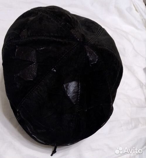 Берет черный женский, замша натуральная