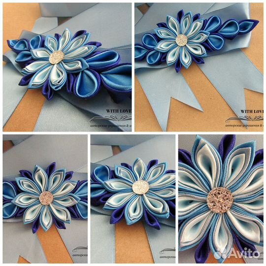 Бант на выписку из роддома, пояс для свадебного пл