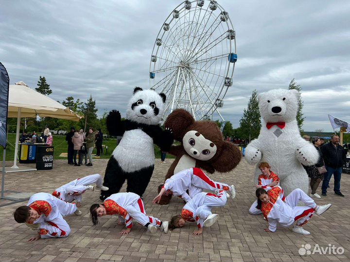 Белый мишка/ростовая кукла/экспресс поздравление