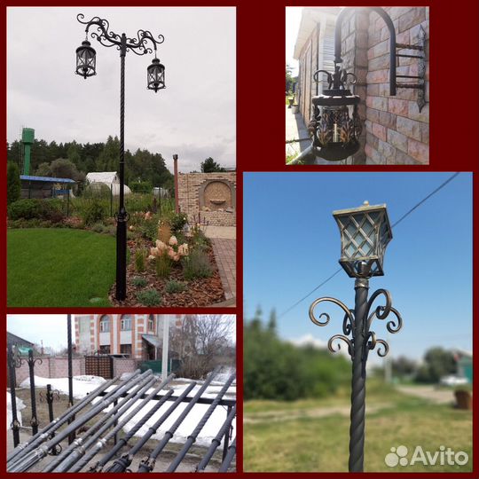 Декоративные кованые фонари для сада арт 005