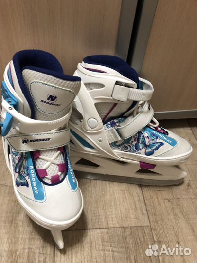 Коньки детские раздвижные, р. 31-35