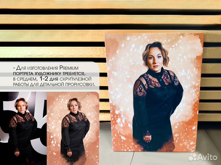 Портрет по фото на холсте