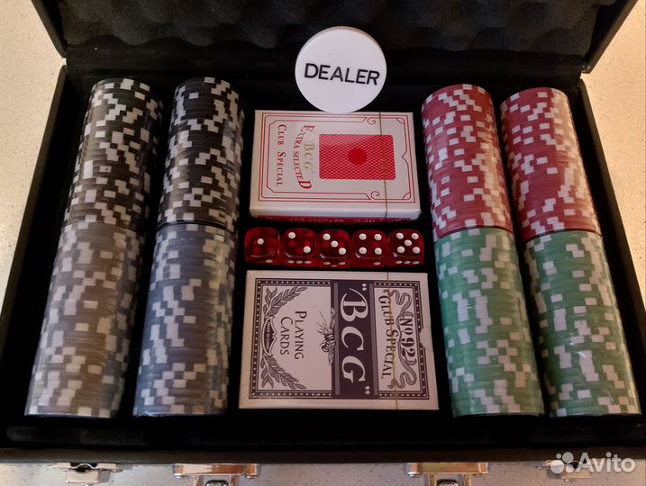 Подарочный Набор для покера в кожаном кейсе