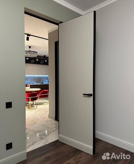 Скрытая дверь с установкой