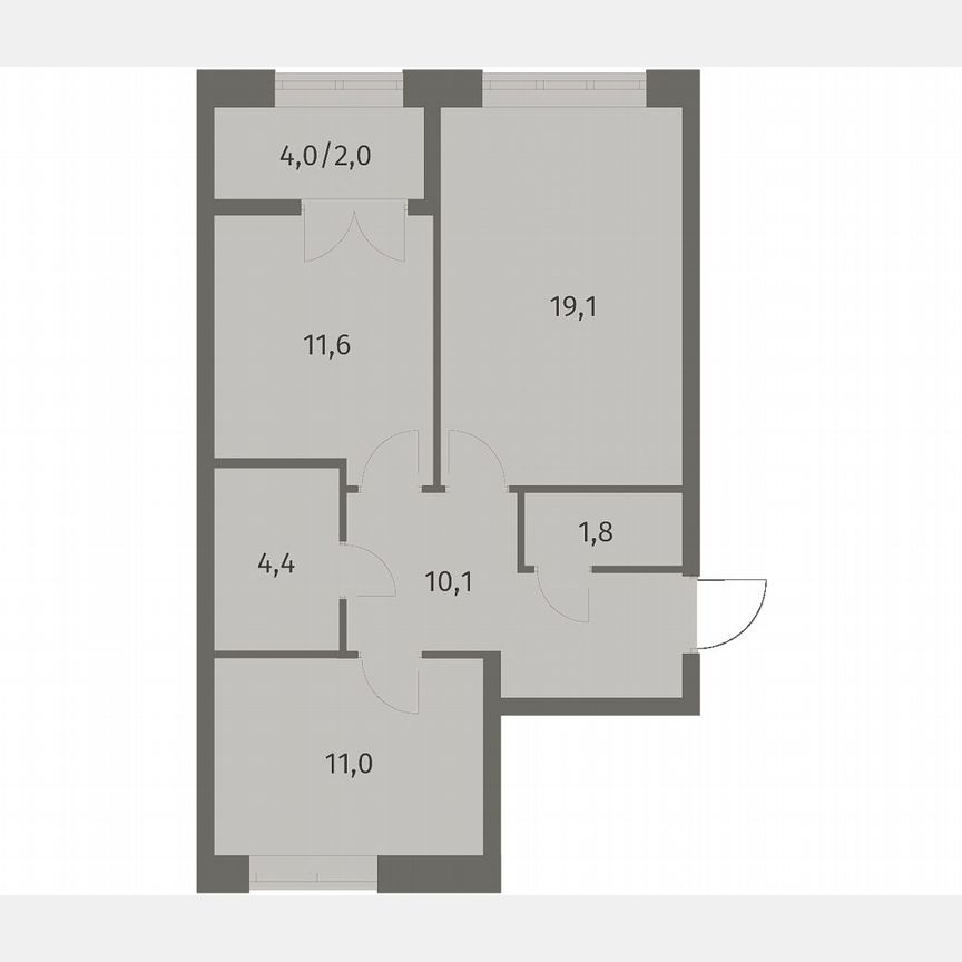 2-к. квартира, 60,1 м², 5/11 эт.