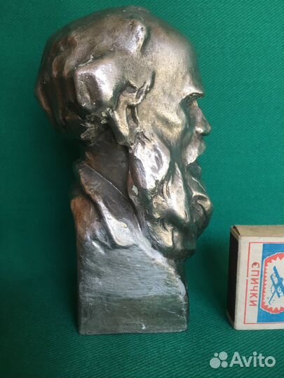 Бюст. Лев Николаевич Толстой. Силумин. 16 см. СССР