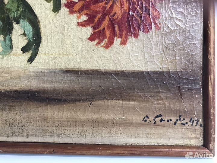 Старинная картина маслом на холсте