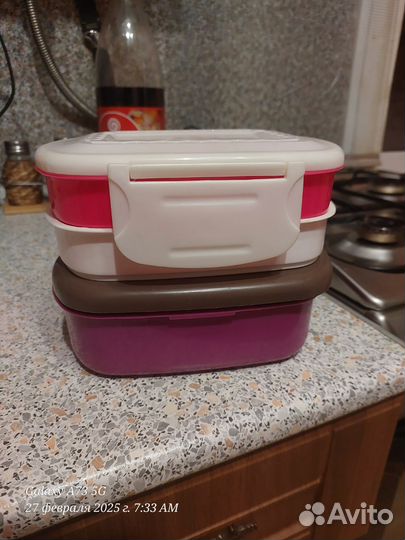 Набор пластиковой посуды ланч бокс