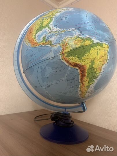 Глобус с подсветкой рельефный