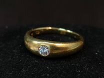 Золотое кольцо с бриллиантом 750 пробы