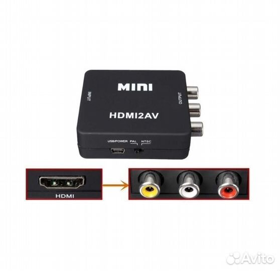 Адаптер - переходник с HDMi на 3 RCA
