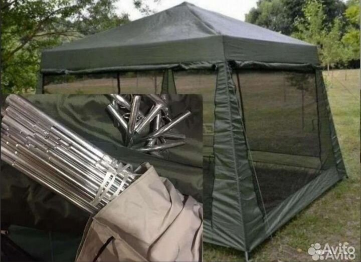 Тент шатер для дачи с москитной сетки