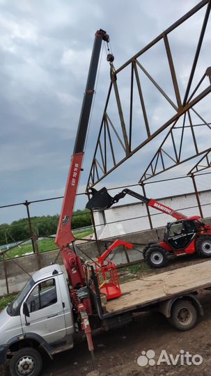 Аренда и услуги манипулятора, стрела 3 т, 8 м, борт 4 т, 4.8 м