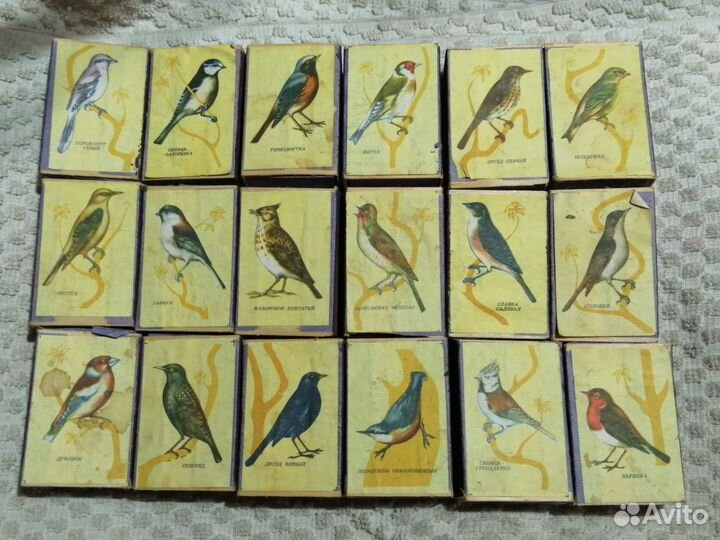 Спички коллекционные СССР птицы