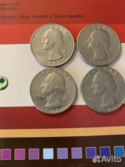 Монеты четверть доллара США