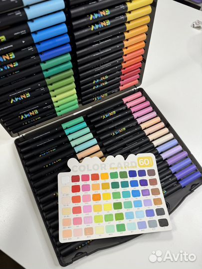 Акриловые маркеры Enmy 60 штук с шариком