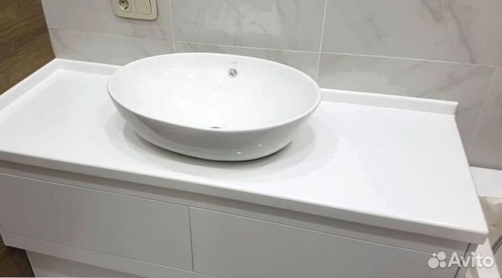 Столешница для ванной из искуственного камня