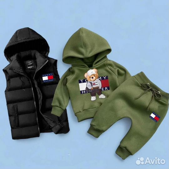 Детский костюм тройка Adidas, Tommy 80 до 110