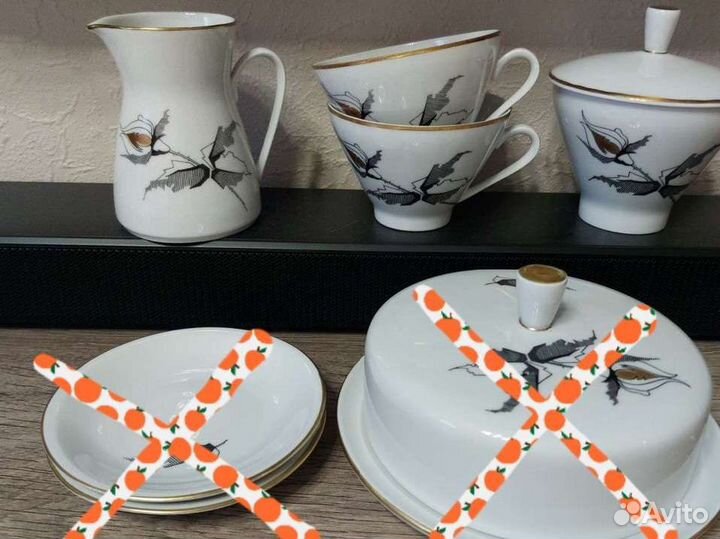 Остатки чайного сервиза из гдр чайная роза