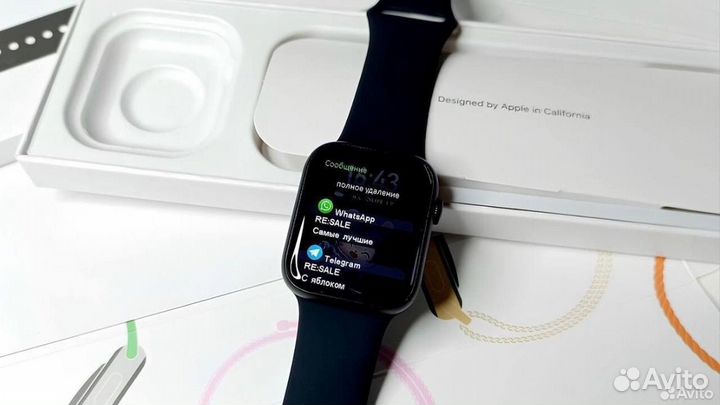 Часы apple watch 9 45 mm (с яблоком)