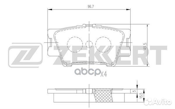 Колодки торм. диск. задн. Lexus ES (GSV40) 06
