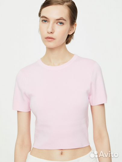 Футболка Maag /Zara кроп топ в рубчик L новая