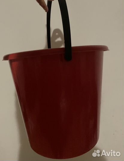 Ведро пластмассовое красное новое